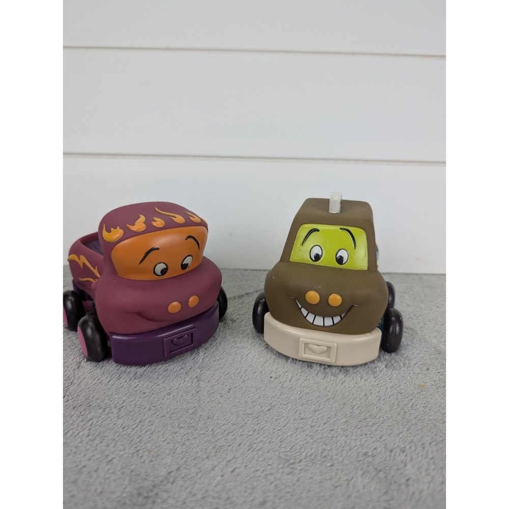 B. Toys Soft Pull Back Taxi Truck Lot of 2 Chunky Baby Toddler Toys Learning